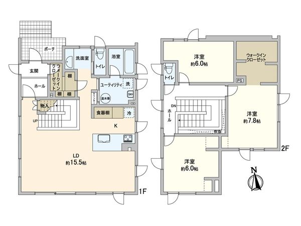 真駒内柏丘8丁目 戸建 間取図(平面図) 真駒内柏丘8丁目 戸建 間取図(平面図)