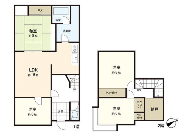 北野4条4丁目 戸建 間取図(平面図)