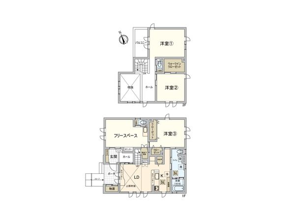 北野4条5丁目 戸建 間取図(平面図) 間取図(平面図)