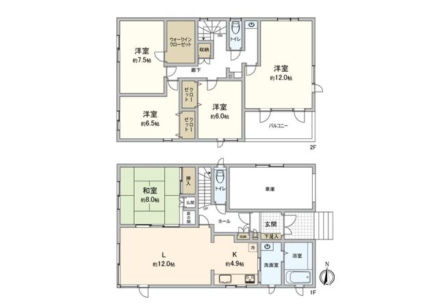 常盤2条2丁目 戸建 間取図(平面図) 常盤2条2丁目 戸建 間取図(平面図)