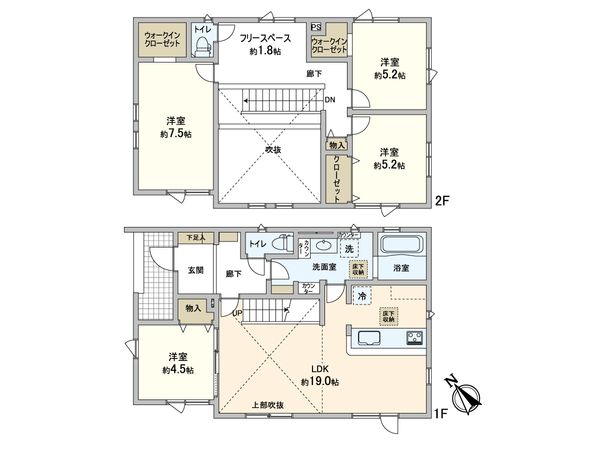 福住二条9丁目 新築戸建 間取図(平面図) 福住二条9丁目 新築戸建 間取図(平面図)