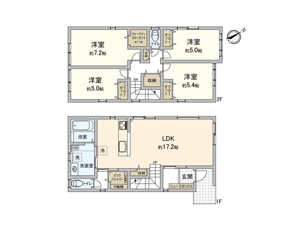 北野1条1丁目 1号地 間取図(平面図) 北野1条1丁目 1号地 間取図(平面図)