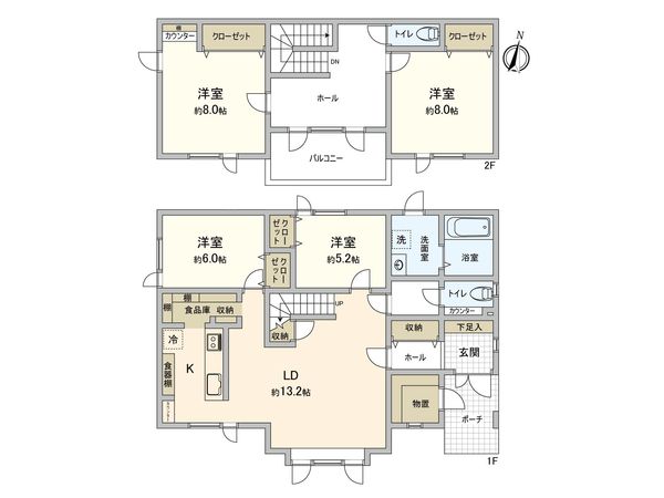 真栄5条3丁目 戸建 間取図(平面図) 真栄5条3丁目 戸建 間取図(平面図)