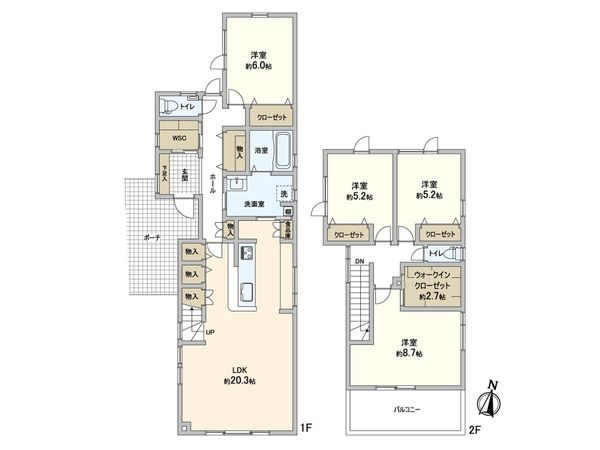 真駒内柏丘2丁目 戸建 間取図(平面図) 真駒内柏丘2丁目 戸建 間取図(平面図)