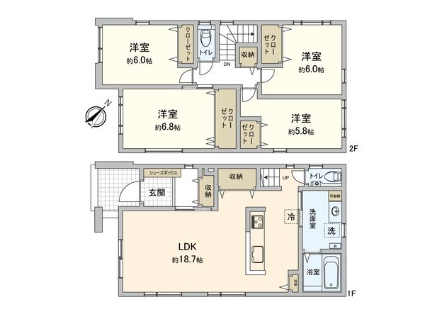 月寒東3条16丁目戸建 1号地 間取図(平面図) 月寒東3条16丁目戸建 1号地 間取図(平面図)