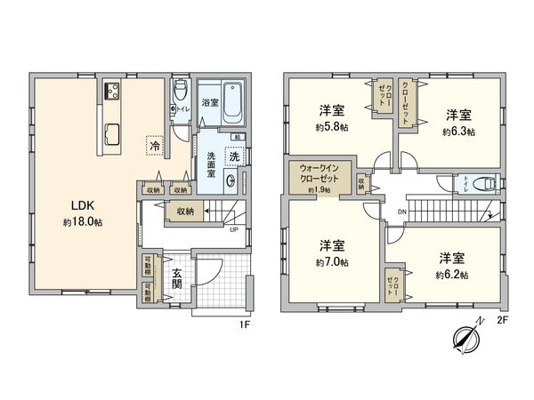 月寒東3条16丁目戸建 3号地 間取図(平面図) 月寒東3条16丁目戸建 3号地 間取図(平面図)