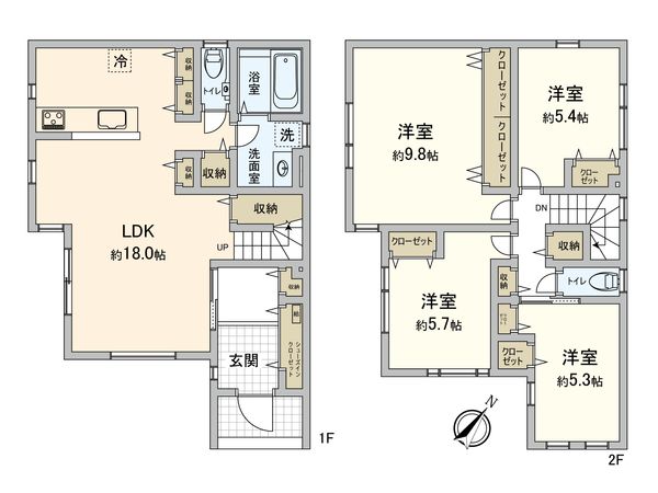 月寒東3条16丁目戸建 4号地 間取図(平面図) 月寒東3条16丁目戸建 4号地 間取図(平面図)