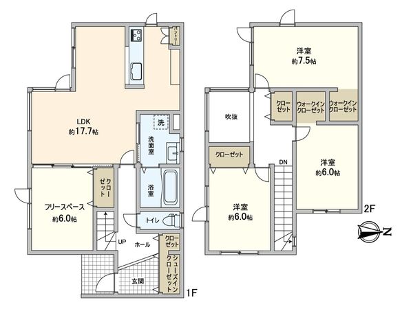 石山1条7丁目 新築戸建 間取図(平面図) 石山1条7丁目 新築戸建 間取図(平面図)