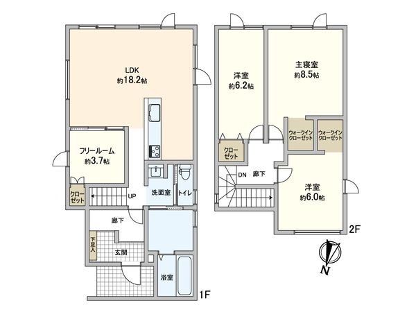 川沿4条3丁目 新築戸建B棟 間取図(平面図)