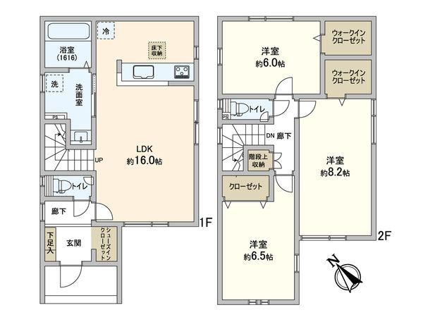 美園1条3丁目 新築戸建 間取図(平面図) 美園1条3丁目 新築戸建 間取図(平面図)