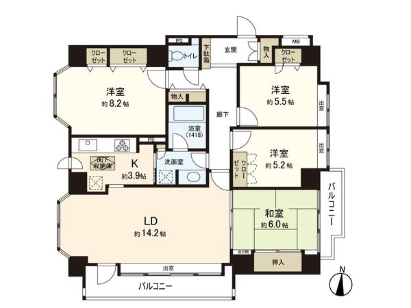 東急ドエルアルス真駒内 間取図(平面図) 東急ドエルアルス真駒内 間取図(平面図)