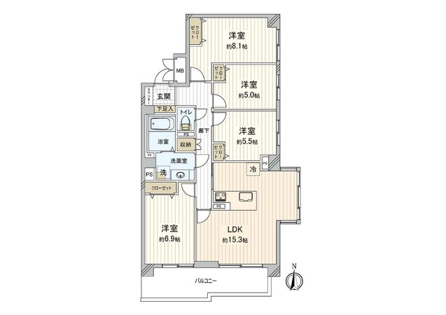 リブウェル平岸 間取図(平面図) リブウェル平岸 間取図(平面図)
