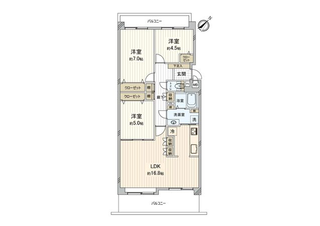 パシフィック美しが丘弐番街 B棟 間取図(平面図) パシフィック美しが丘弐番街 B棟 間取図(平面図)