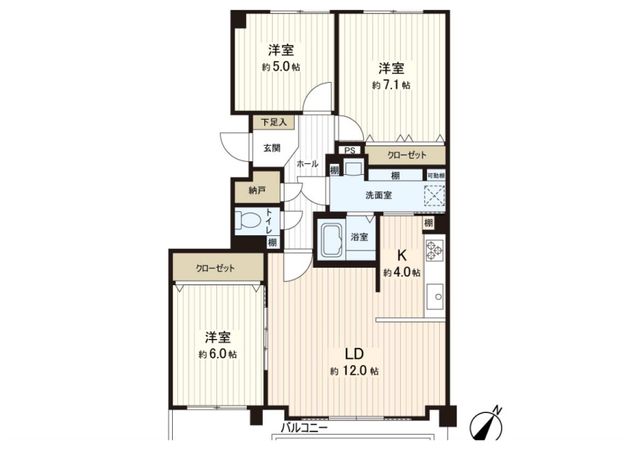 真駒内南町シティハウス 間取図(平面図) 間取図(平面図)