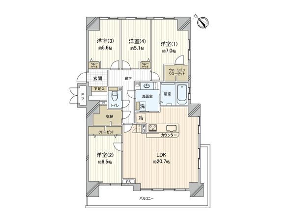エクセルシオールエクス福住 間取図(平面図) 間取図(平面図)