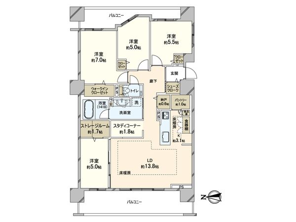 クレアホームズ平岸南ガーデンズ 間取図(平面図) クレアホームズ平岸南ガーデンズ 間取図(平面図)