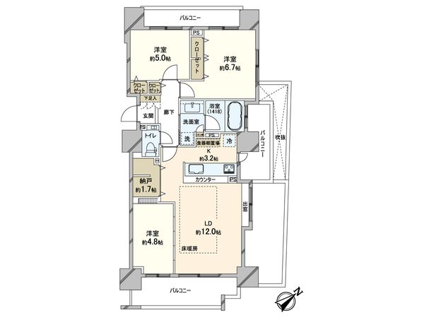 クリーンリバーフィネス美園ステーションフロント 間取図(平面図)