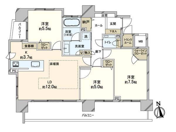 クリオ平岸通 間取図(平面図)