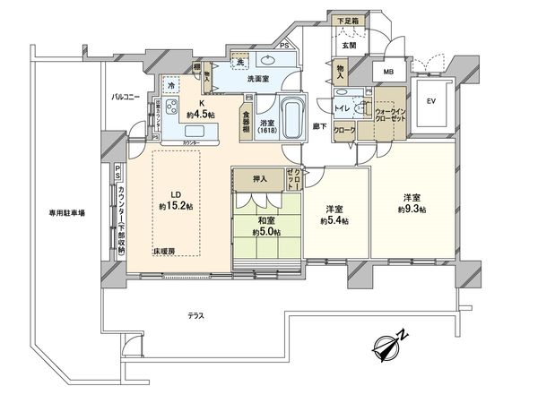 クリーンリバーフィネス豊平公園 間取図(平面図)