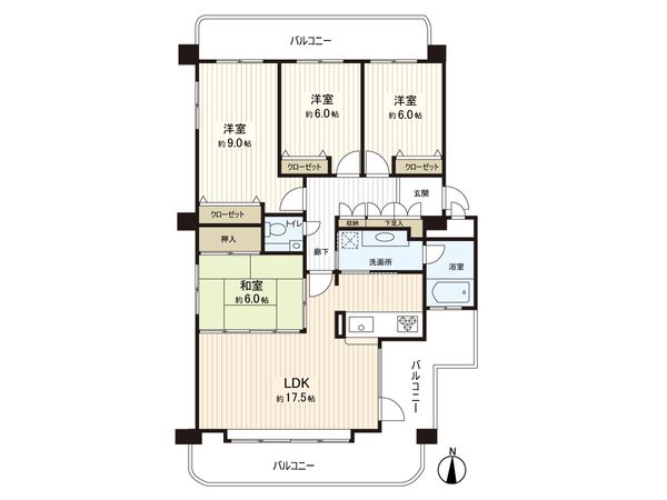 クリオ真駒内弐番館 間取図(平面図) クリオ真駒内弐番館 間取図(平面図)