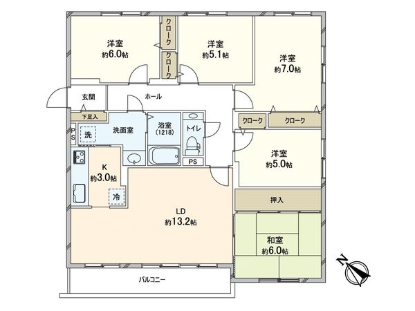 ハウスオブリザ月寒東弐番館 間取図(平面図) ハウスオブリザ月寒東弐番館 間取図(平面図)