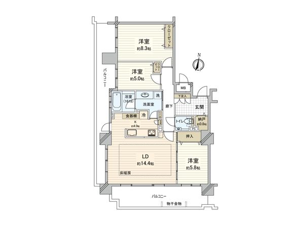 ラピス豊平公園 パークサイド 間取図(平面図) ラピス豊平公園 パークサイド 間取図(平面図)