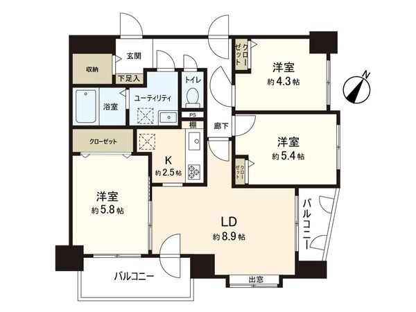 セザール月寒西 間取図(平面図)