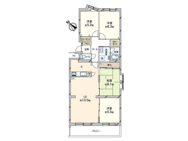 エメラルドグリーン北野 間取図(平面図) エメラルドグリーン北野 間取図(平面図)