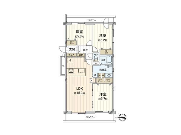 エスセーナ西岡 A棟 間取図(平面図)