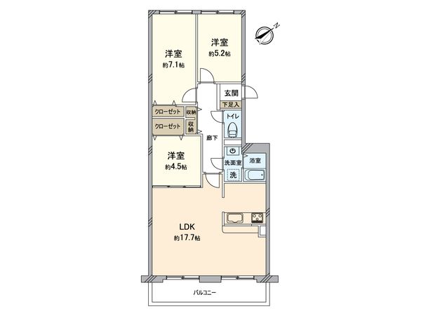 コロナード美しが丘 A棟 間取図(平面図) コロナード美しが丘 A棟 間取図(平面図)