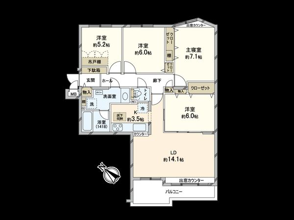 平岡公園ファミールハイツ 四番館 間取図(平面図) 平岡公園ファミールハイツ 四番館 間取図(平面図)
