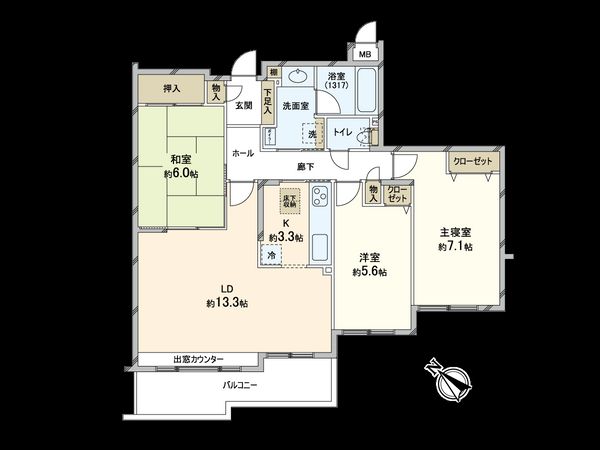 平岡公園ファミールハイツ 参番館 間取図(平面図) 平岡公園ファミールハイツ 参番館 間取図(平面図)