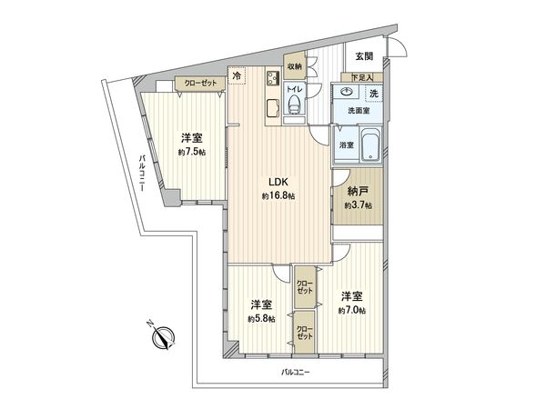 GSハイム平岸 間取図(平面図) GSハイム平岸 間取図(平面図)