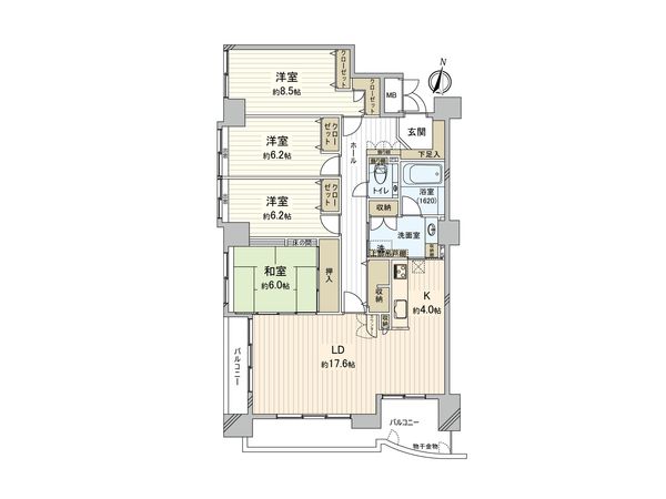 リブウェル真駒内緑町ウエストビュー 間取図(平面図) リブウェル真駒内緑町ウエストビュー 間取図(平面図)