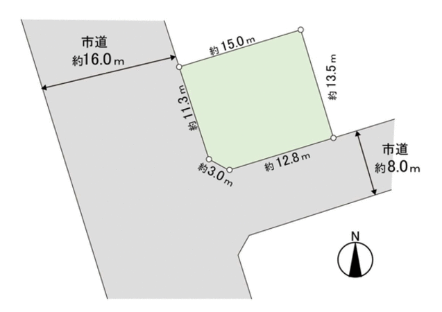 清田３条２丁目　土地 地形図