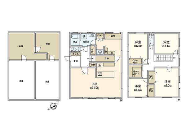 前田1条3丁目 戸建 間取図(平面図) 前田1条3丁目 戸建 間取図(平面図)