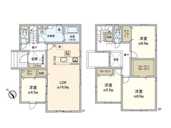 前田7条14丁目 新築戸建1号棟 間取図(平面図) 前田7条14丁目 新築戸建1号棟 間取図(平面図)