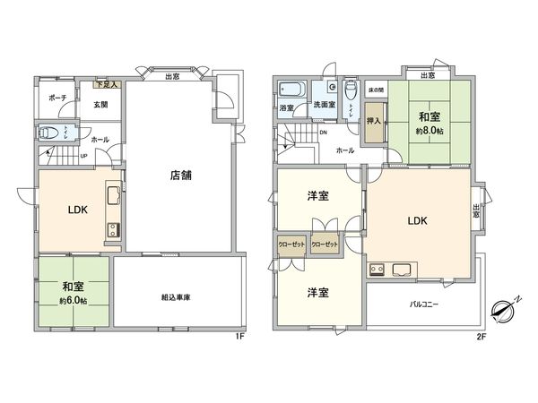 宮の沢1条4丁目 店舗付住宅 間取図(平面図) 宮の沢1条4丁目 店舗付住宅 間取図(平面図)