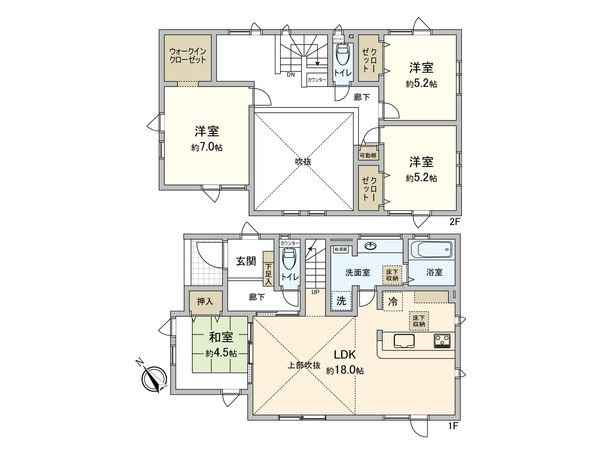 富丘1条7丁目 戸建 間取図(平面図) 富丘1条7丁目 戸建 間取図(平面図)