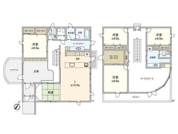 山の手7条8丁目 戸建 間取図(平面図) 山の手7条8丁目 戸建 間取図(平面図)