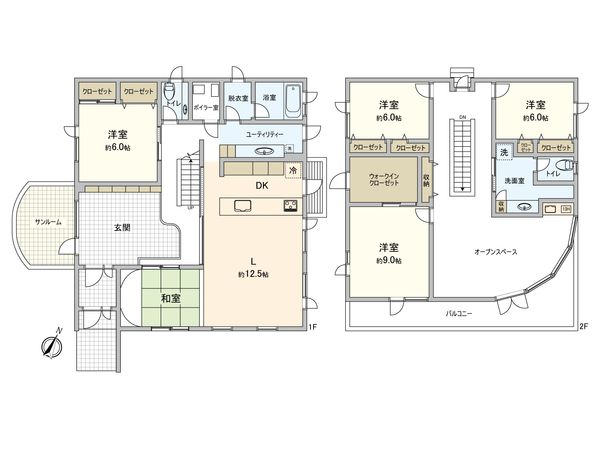 山の手7条8丁目 戸建 間取図(平面図) 山の手7条8丁目 戸建 間取図(平面図)