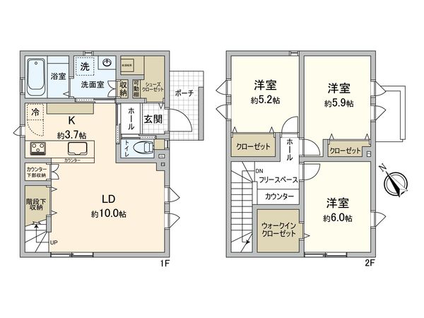 新発寒3条3丁目 戸建 間取図(平面図) 新発寒3条3丁目 戸建 間取図(平面図)
