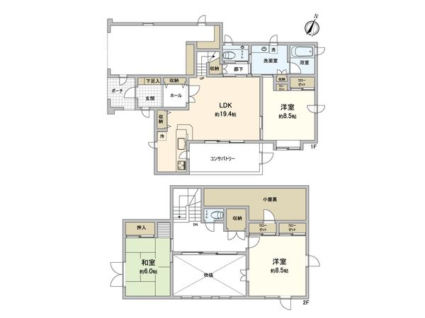 富丘5条4丁目 戸建 間取図(平面図) 富丘5条4丁目 戸建 間取図(平面図)