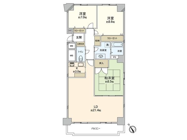 クリーンリバー新発寒 2 間取図(平面図) クリーンリバー新発寒 2 間取図(平面図)
