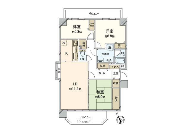 スクエアガーデン稲積公園 間取図(平面図) スクエアガーデン稲積公園 間取図(平面図)