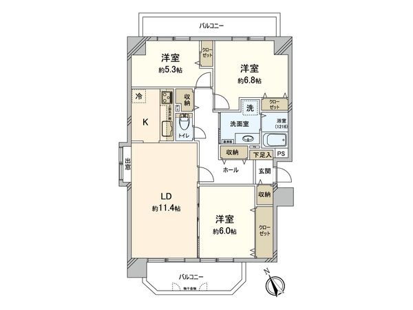 スクエアガーデン稲積公園 間取図(平面図)
