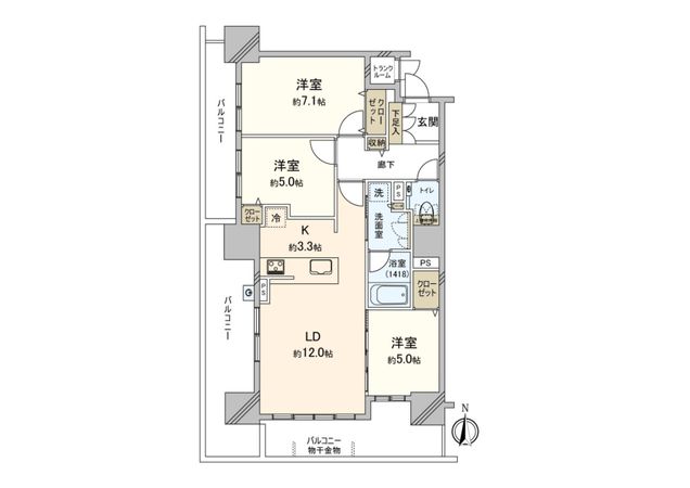 パークナード琴似 間取図(平面図) パークナード琴似 間取図(平面図)