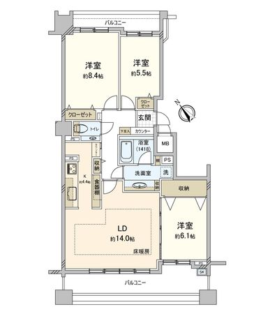 シティハウス琴似三条 間取図(平面図) 間取図(平面図)