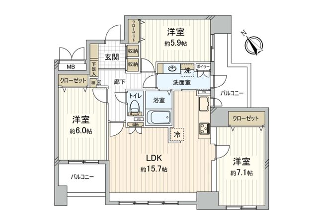 パシフィック発寒駅前 壱番館 間取図(平面図)