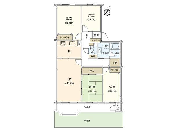 琴似プリンスハイツ A棟 間取図(平面図) 琴似プリンスハイツ A棟 間取図(平面図)